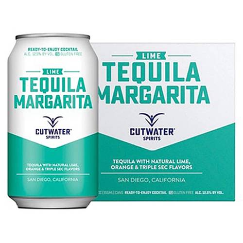 Order Cutwater Tequila Lime Margarita - 12 oz Cans/4 Pack food online from Bottle Shop & Spirits store, Los Alamitos on bringmethat.com