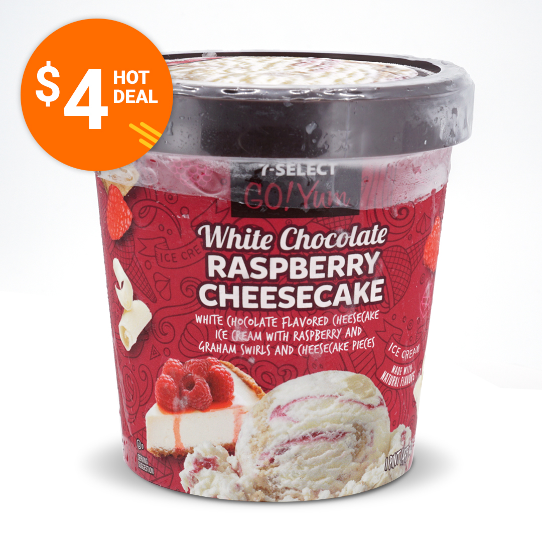 Order 7-Select GoYum White Chocolate Raspberry Cheesecake Pint food online from 7-Eleven store, Bulverde on bringmethat.com