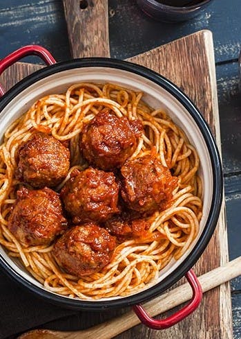 Order Homemade Spaghetti with Meatballs - Dinner food online from Mario's Pizza & Ristorante store, Lynchburg on bringmethat.com