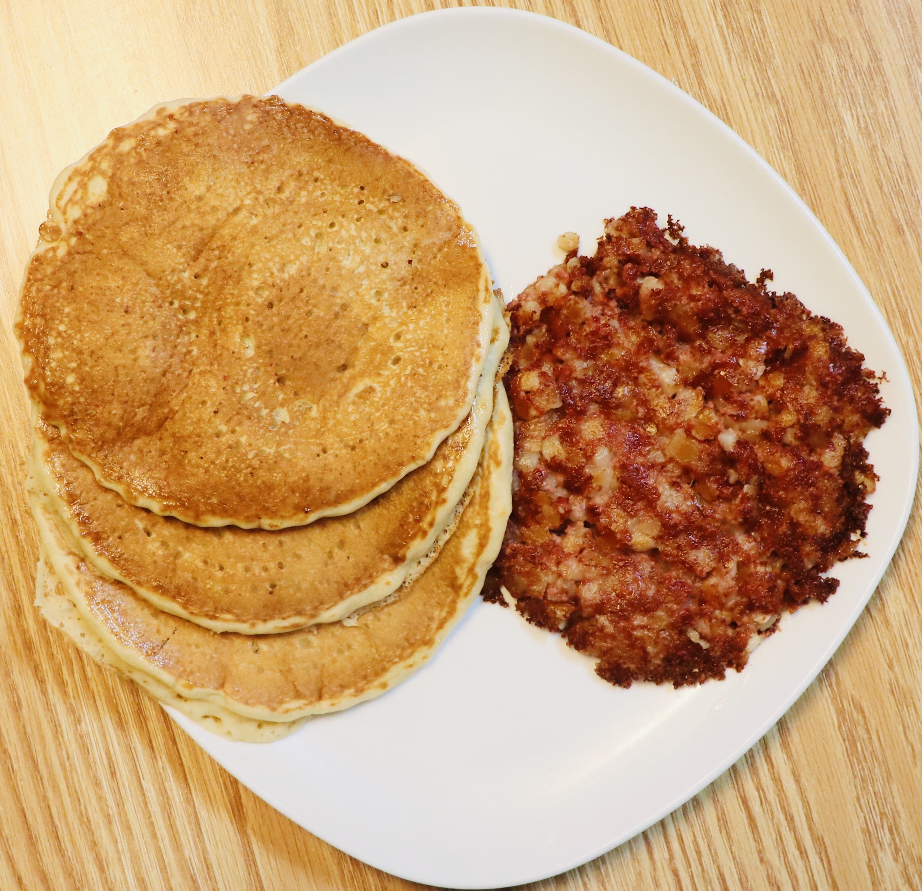 Order Pancake with Corned Beef Hash food online from Charlie Cafe store, Norfolk on bringmethat.com