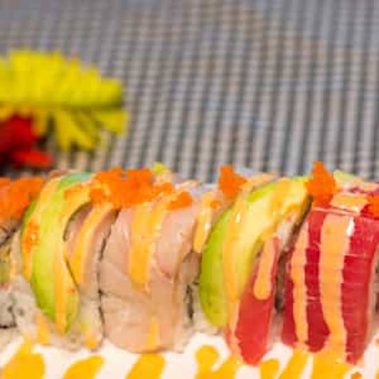 Order B10 Rainbow Roll food online from Yummy Sushi Burrito store, Stockton on bringmethat.com