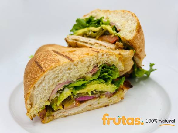 Order Lomo & Ham Torta food online from Frutas 100% Natural store, Chula Vista on bringmethat.com