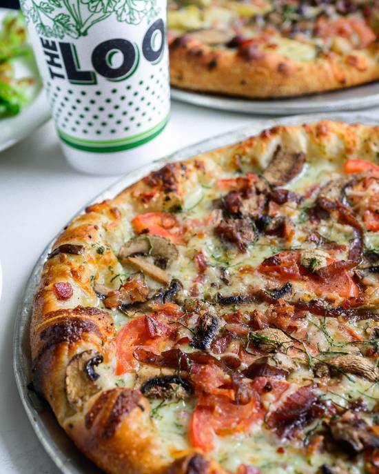 Order Portabello and Bacon Pizza food online from The Loop Restaurant store, Jacksonville on bringmethat.com