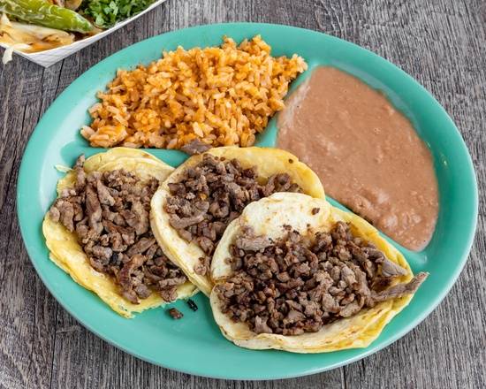 Order Mini Taco Plate food online from Cancun Mexican Restaurant store, New Braunfels on bringmethat.com