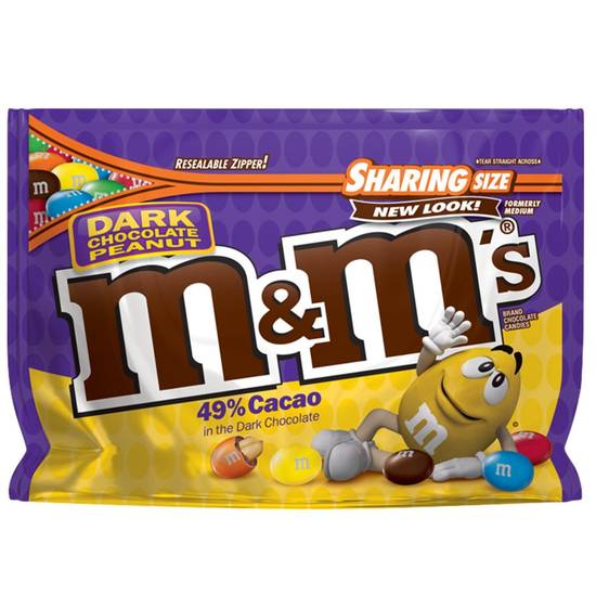Order M&M'S Peanut Dark Chocolate Candy Sharing Size (10 oz) food online from Rite Aid store, Eugene on bringmethat.com