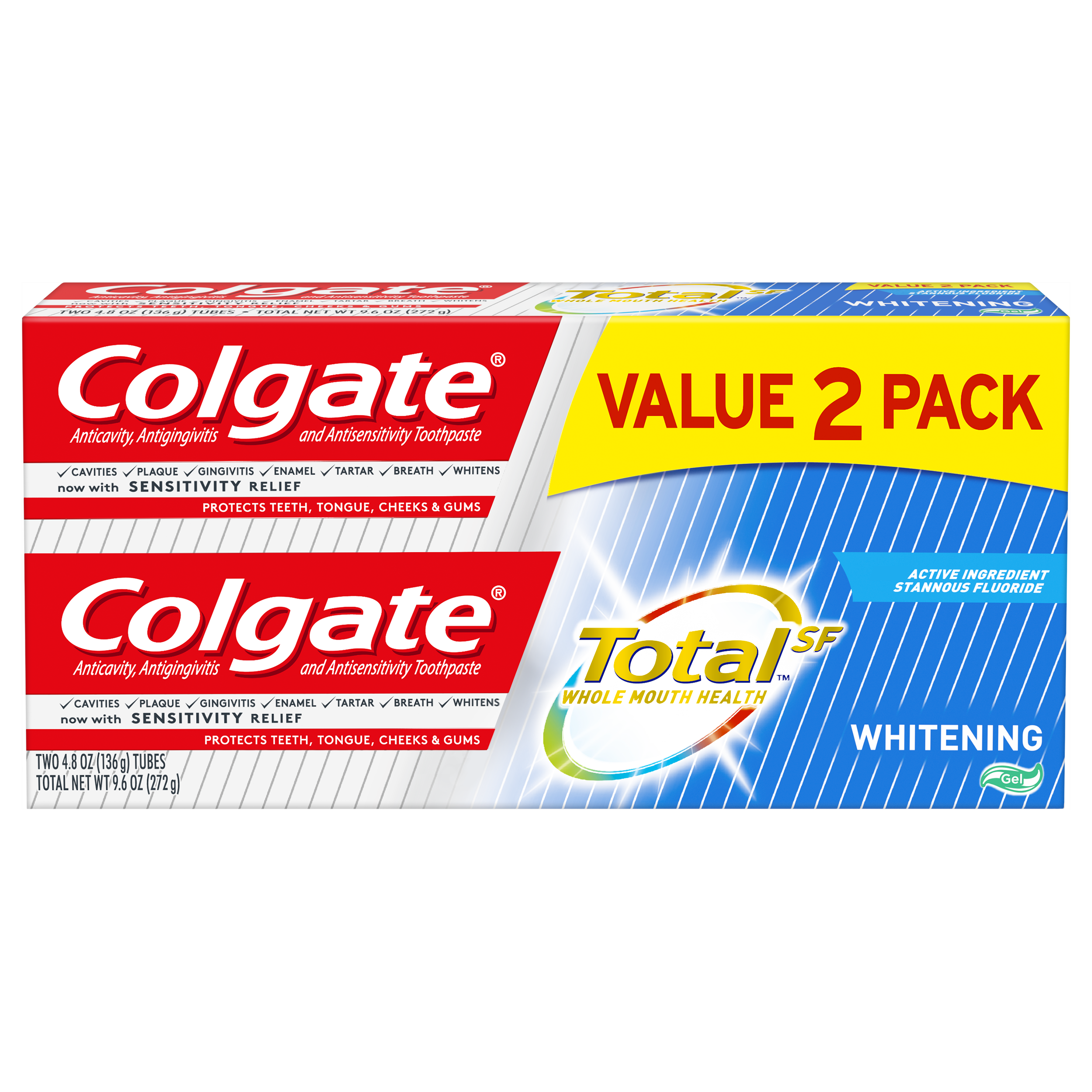 Order Colgate Total Whitening Toothpaste Gel - 2 pk food online from Rite Aid store, MILLER PLACE on bringmethat.com
