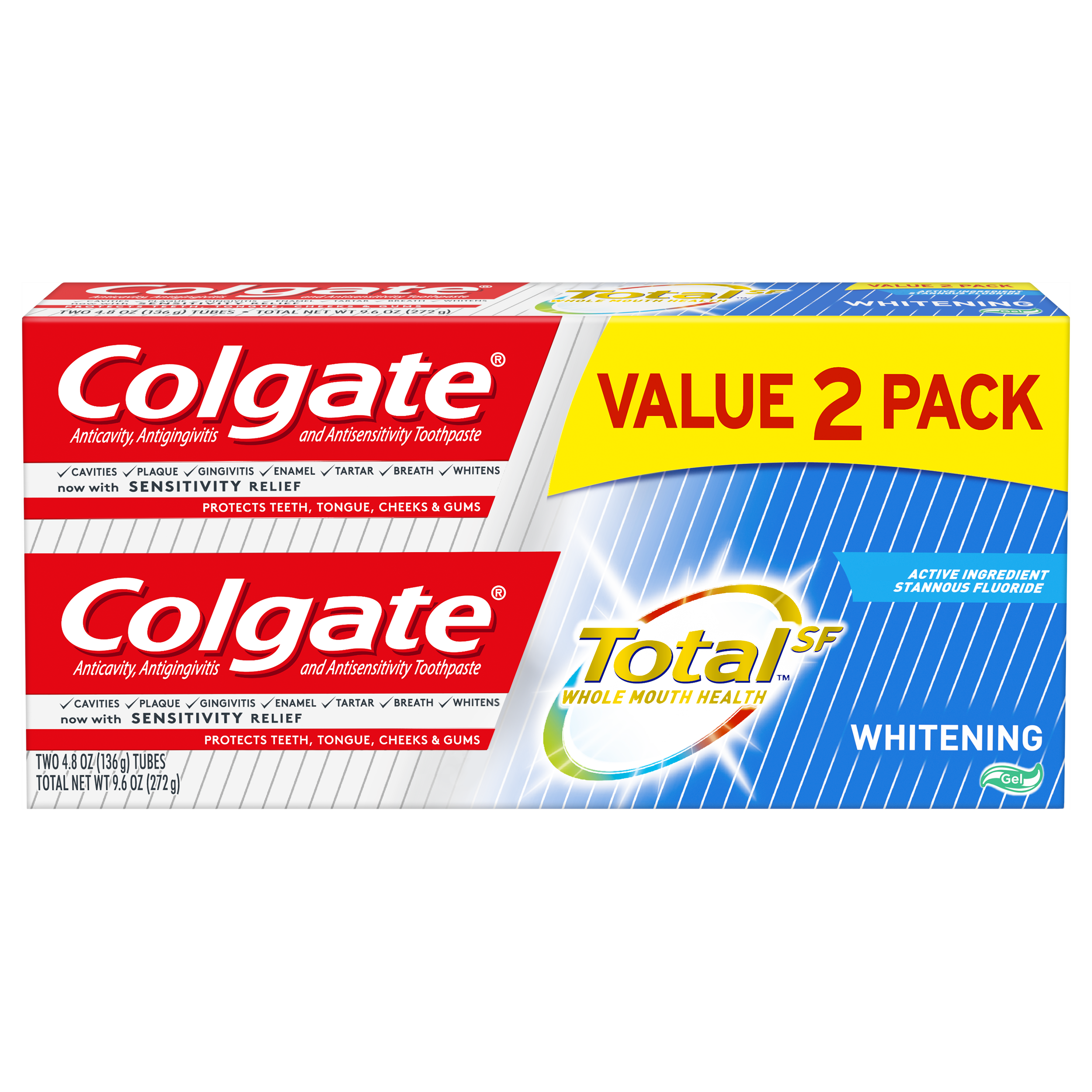 Order Colgate Total Whitening Toothpaste Gel - 2 pk food online from Rite Aid store, Cathedral City on bringmethat.com