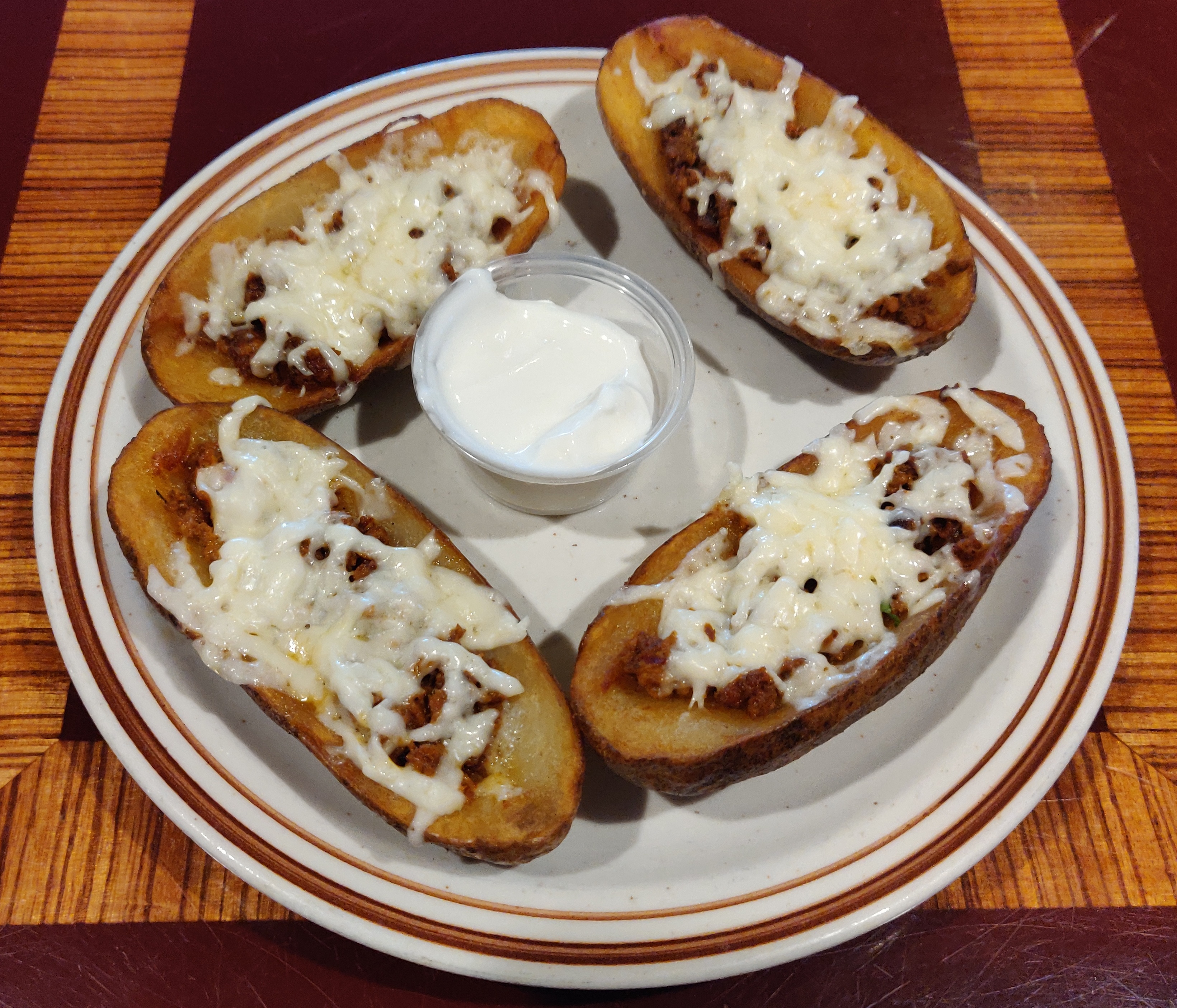 Order Potato Skins with Chorizo food online from El Ranchito store, Chicago on bringmethat.com