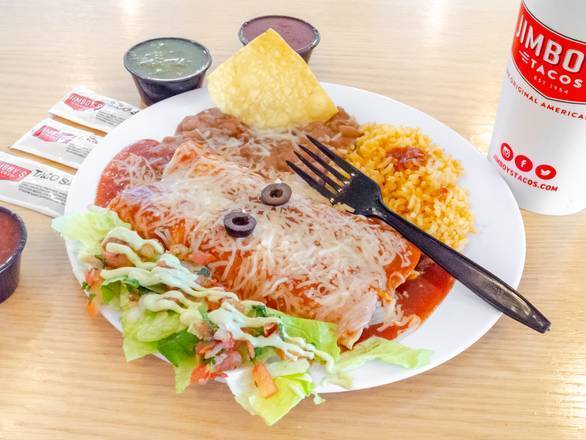 Order Enchilada Plate food online from Jimboy'S Tacos store, PLACERVILLE on bringmethat.com