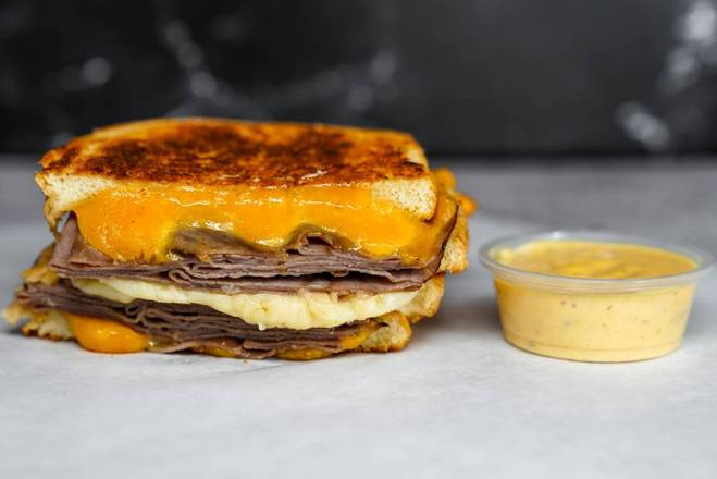 Order Roast Beef & Three Cheese Melt food online from Melt Master store, Foothill Ranch on bringmethat.com