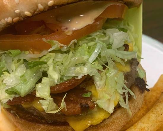 Order Bacon Double Cheese Burger food online from Durango Taco Shop store, Las Vegas on bringmethat.com