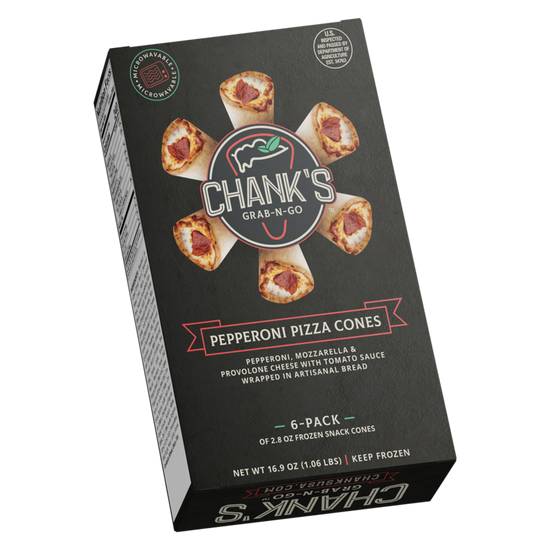 Order Chank's Pepperoni Pizza Cones 6 pack food online from Everyday Needs by Gopuff store, Newark on bringmethat.com