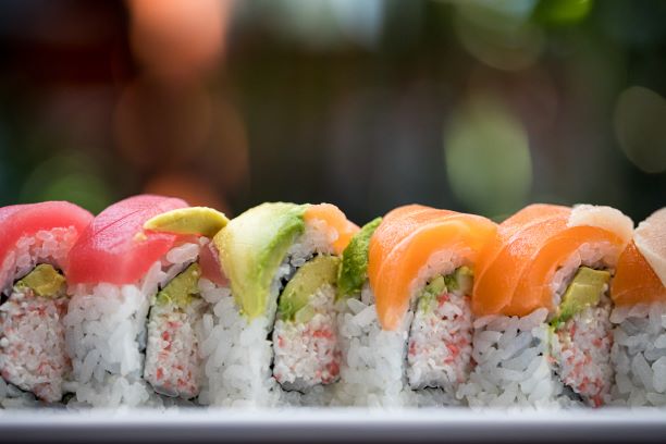Order Rainbow Roll -8 Pieces food online from Show Ramen store, La Verne on bringmethat.com