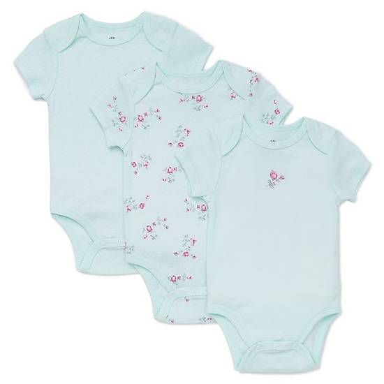 Order Little Me® Size 6M 3-Pack Floral Spray Bodysuits in Aqua food online from Bed Bath & Beyond store, Lancaster on bringmethat.com