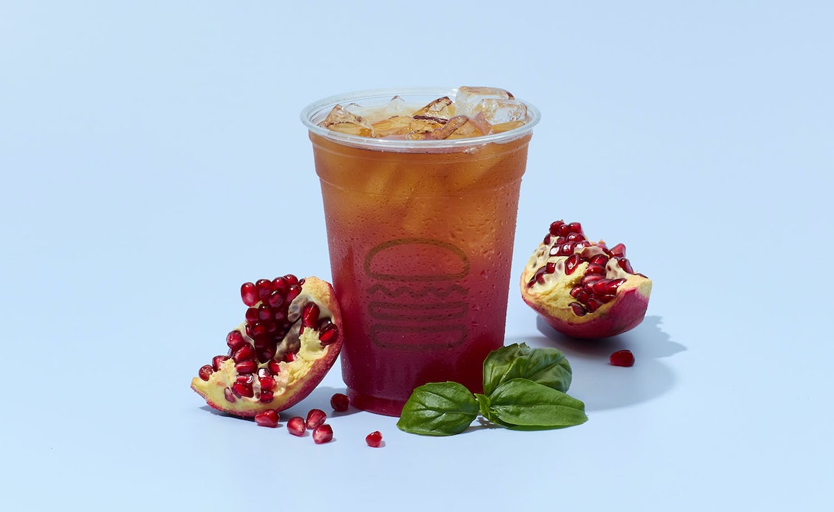 Order Fifty/Fifty Pomegranate Sweet Basil Lemonade food online from Shake Shack store, Garden City on bringmethat.com