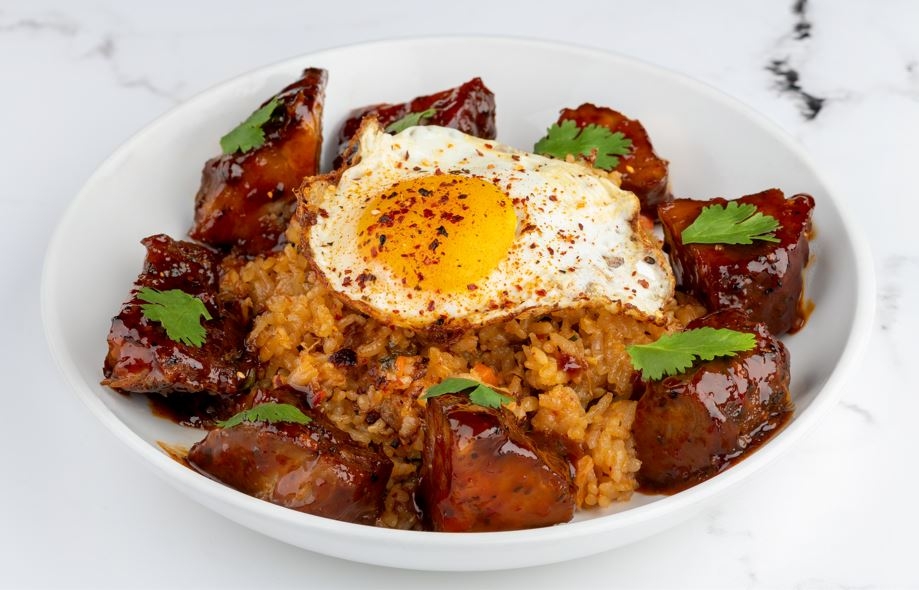 Order Gochuchang Korean BBQ Pork & Kimchi Fried Rice food online from Central Kitchen store, Euless on bringmethat.com