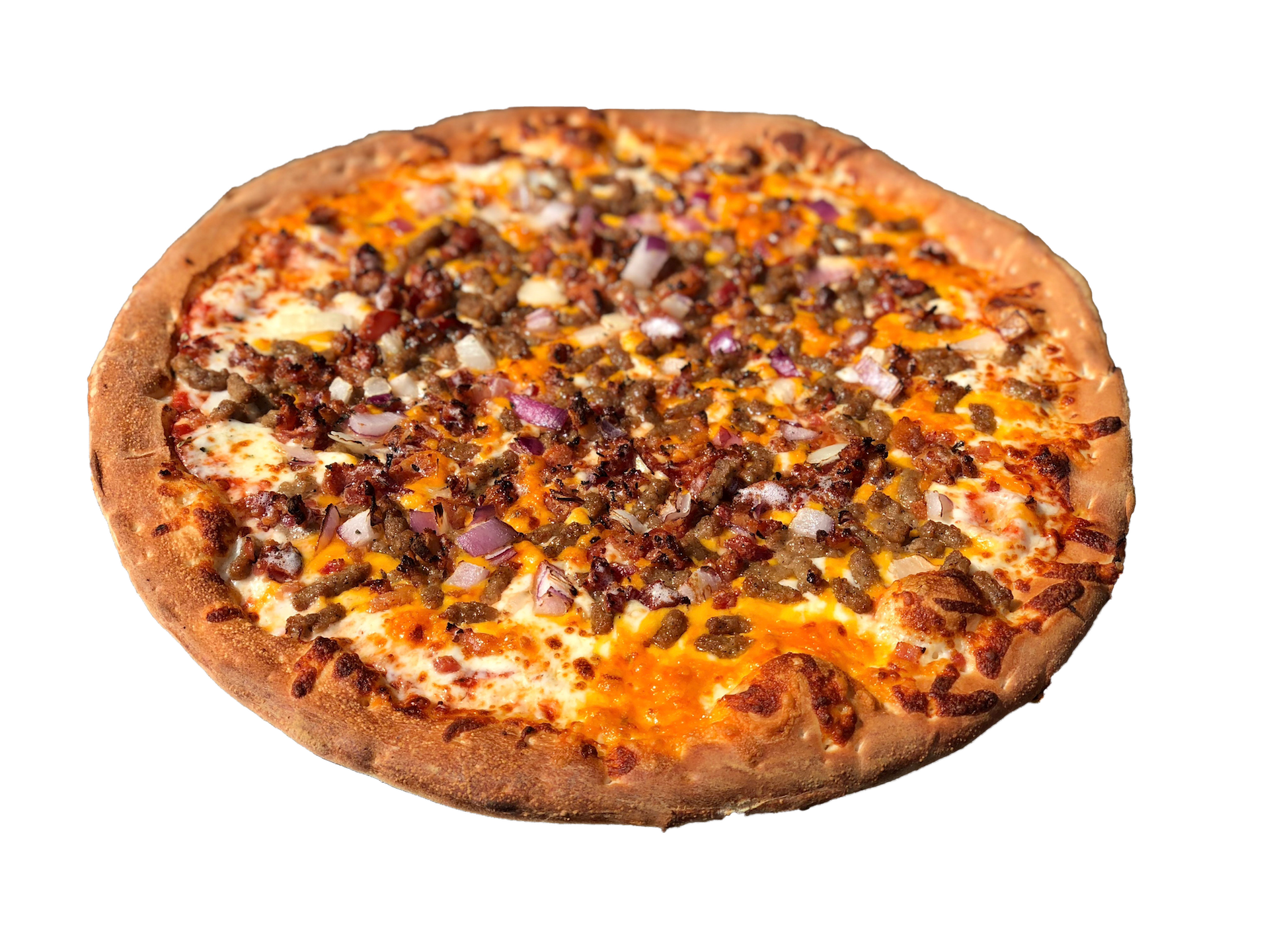 Order Bacon Cheeseburger Pizza food online from Stars & Stripes Pizza store, Oklahoma City on bringmethat.com