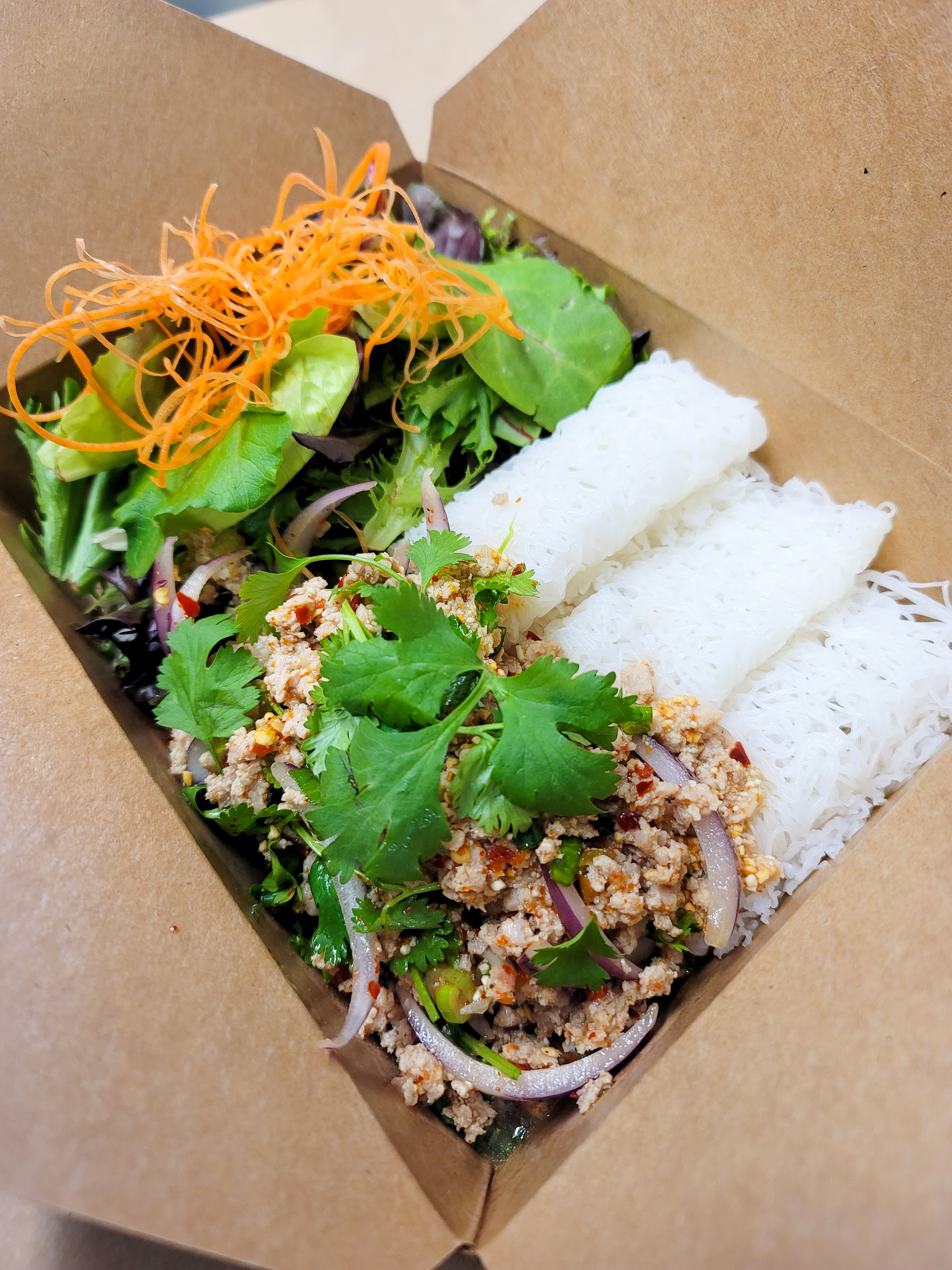 Order Larb Noodle Salad  food online from Bowl And Plate Eatery store, Anaheim on bringmethat.com