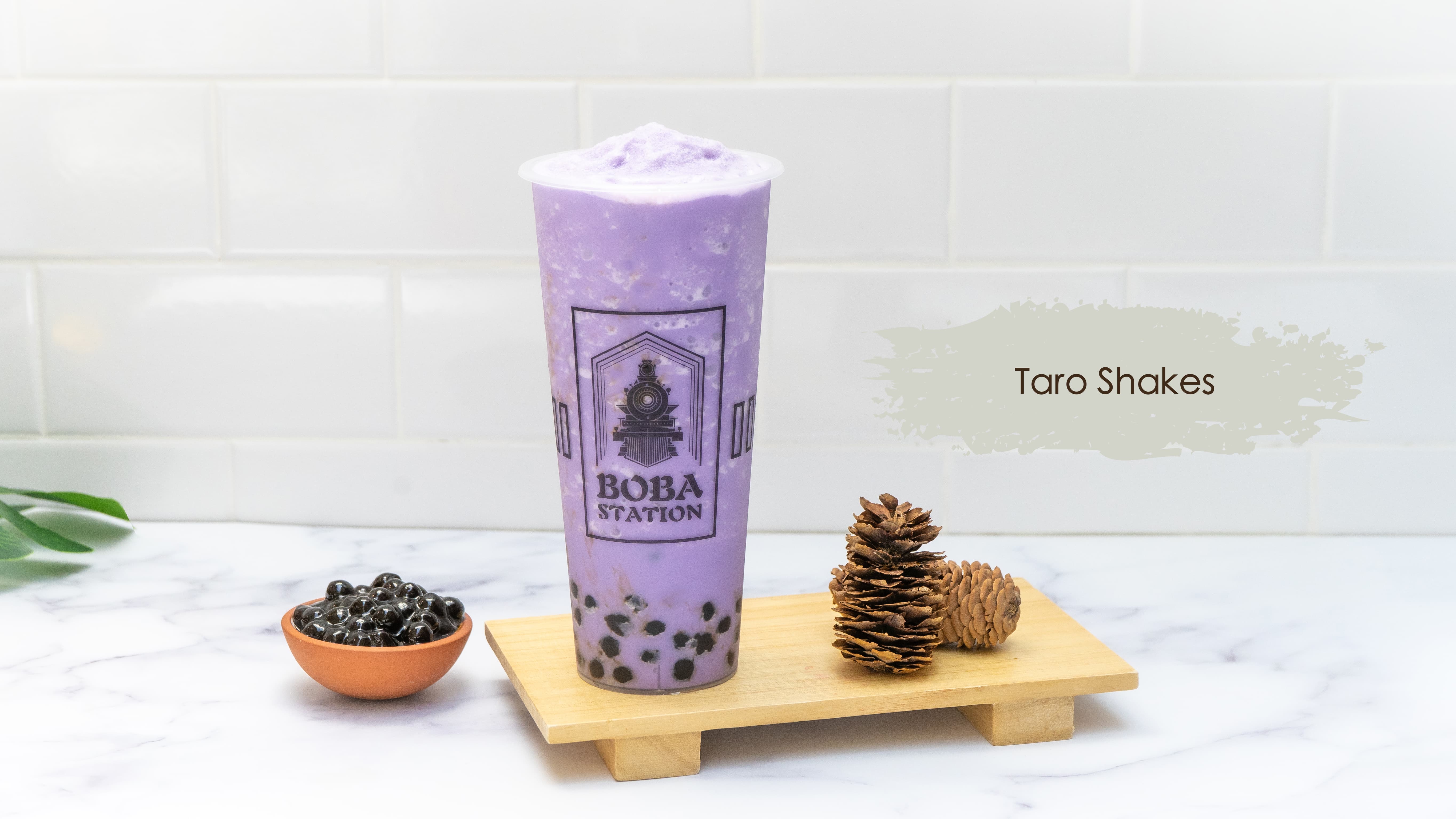 Order Taro Milk Tea food online from Boba Station store, Riverside on bringmethat.com