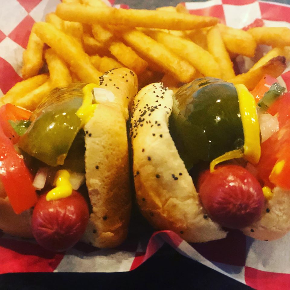 Order 2 Hot Dogs and Fries food online from Mr. Greek Gyros store, Merrillville on bringmethat.com