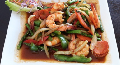 Order Shrimp with Asparagus food online from Pinto Thai Bistro store, San Diego on bringmethat.com