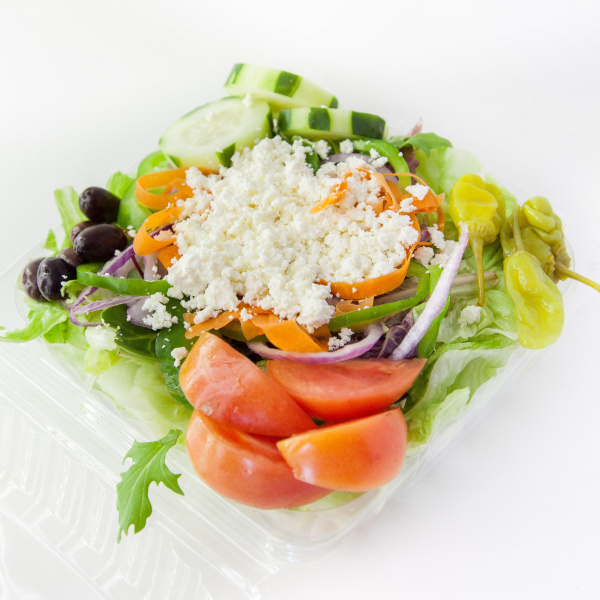 Order Greek Salad food online from Rock City Pizza store, Allston on bringmethat.com