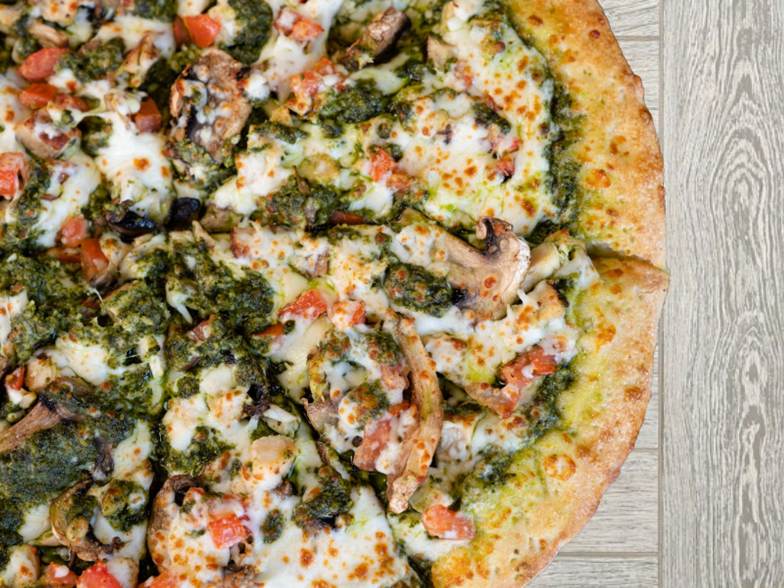 Order Pesto Chicken (14 Inch) food online from Big Daddy's Pizza store, Salt Lake City on bringmethat.com