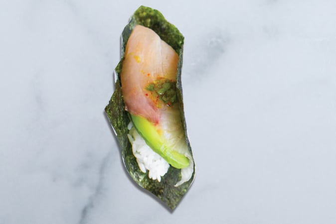 Order Pacific Yellowtail Sushi Taco food online from Pacific Catch store, Corte Madera on bringmethat.com
