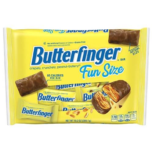 Order Butterfinger Halloween Chocolate Bars, Fun Size, Small Bag - 10.2 oz food online from Walgreens store, GREENWOOD on bringmethat.com
