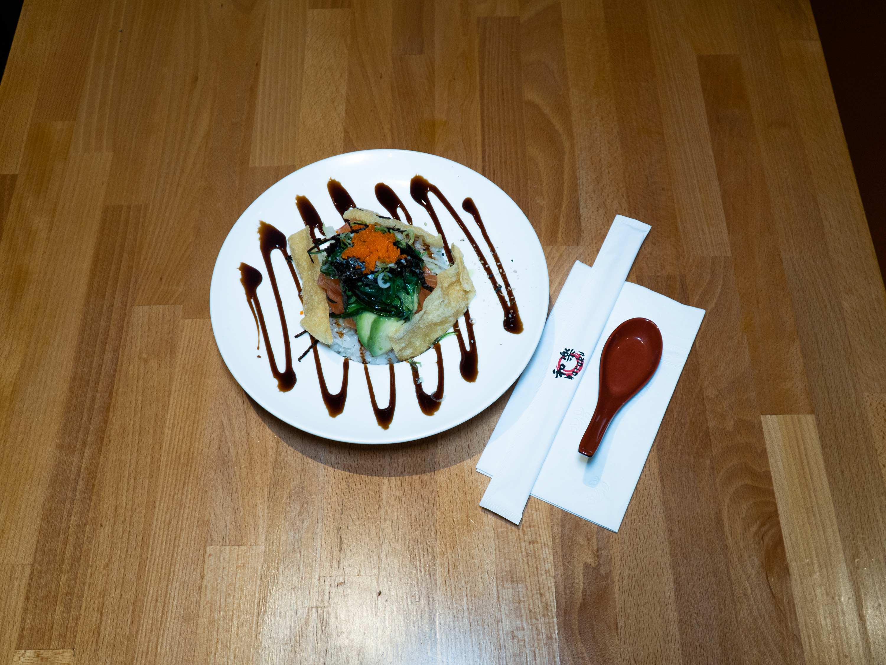 Order Shiso Salmon Poke Bowl food online from Waraku Japanese Restaurant store, Fairfax on bringmethat.com