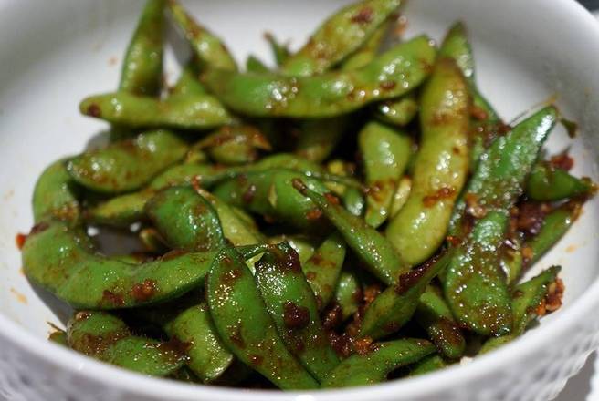 Order Garlic Butter Edamame food online from IKURA SUSHI BAR AND GRILL store, Newington on bringmethat.com