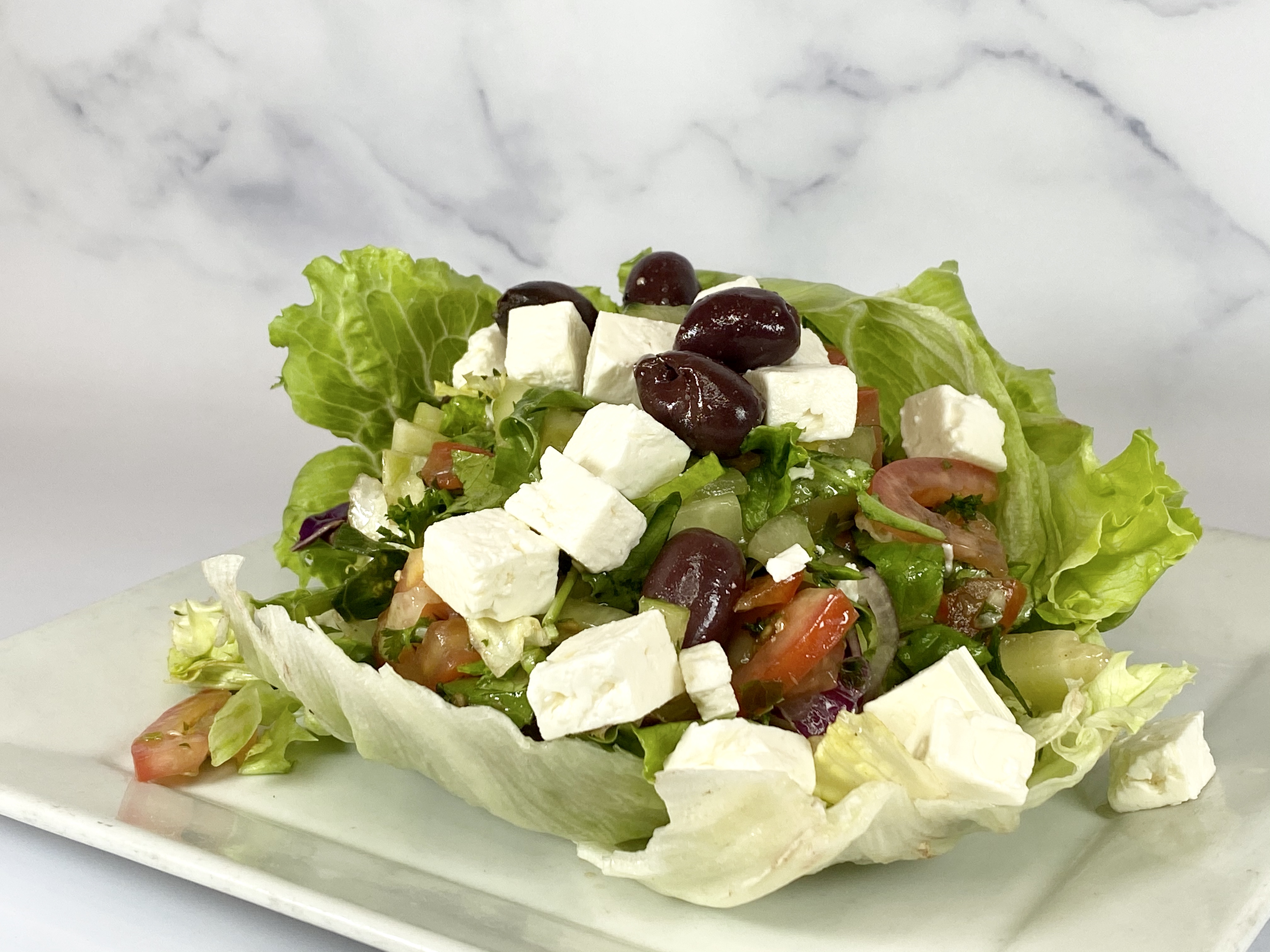 Order 12. Greek Salad food online from Gyros Gyros store, Palo Alto on bringmethat.com