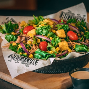 Order Schooner BBQ Salad food online from Billy Sims Bbq store, Oklahoma City on bringmethat.com