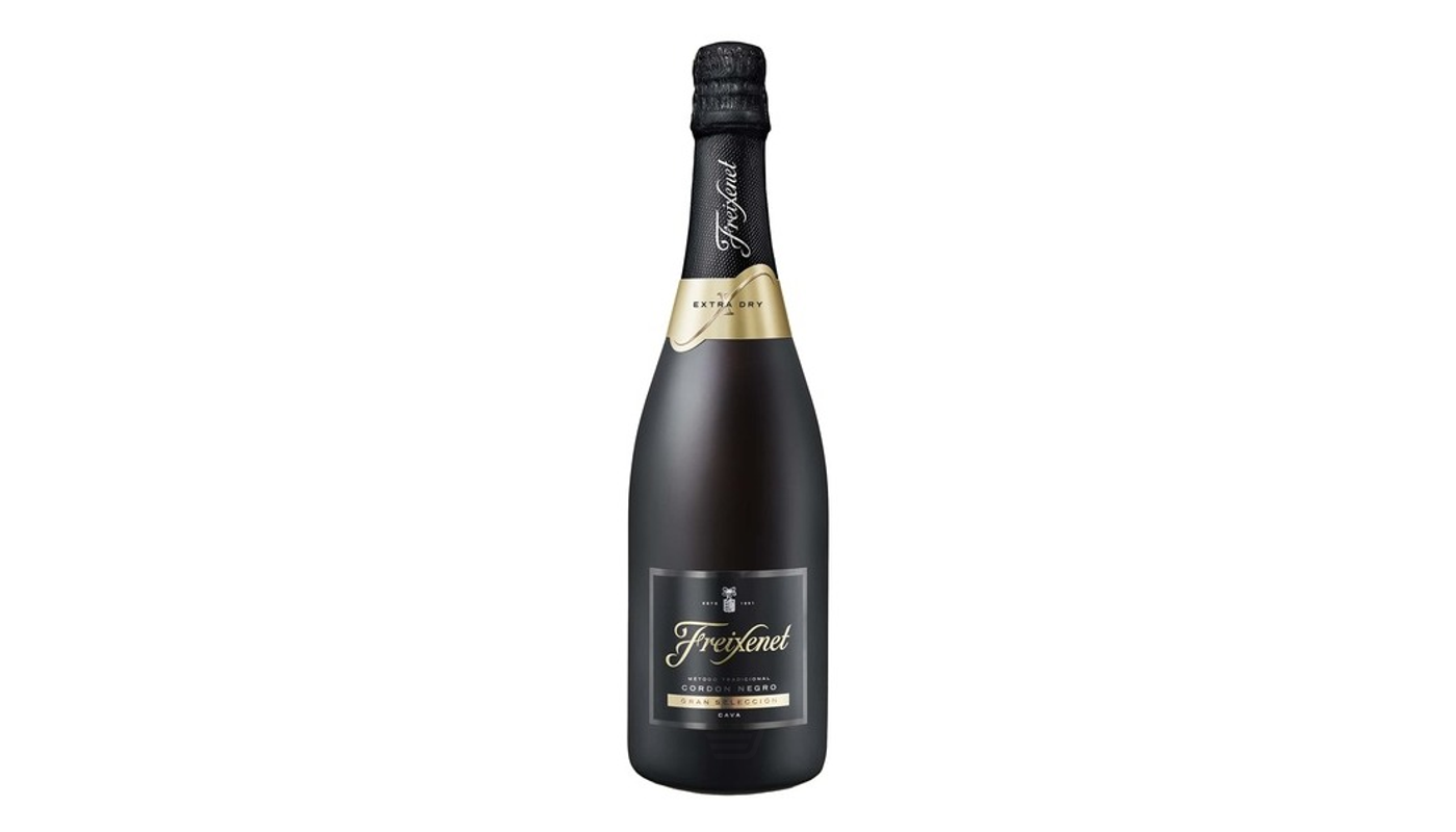 Order Freixenet Cordon Negro Extra Dry Champagne Blend Sparkling Wine 750mL food online from Rancho Liquor store, Thousand Oaks on bringmethat.com
