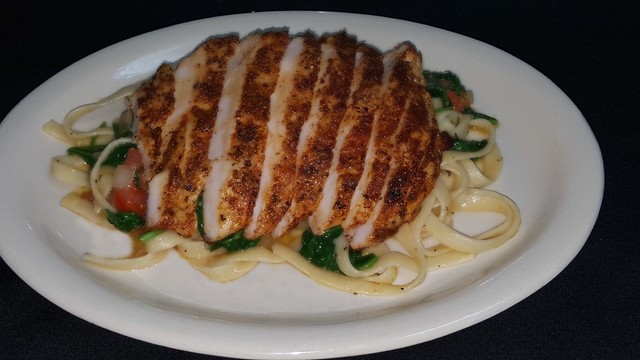 Order Spinach & Blacken Chicken food online from Paradise Grill store, Dickinson on bringmethat.com