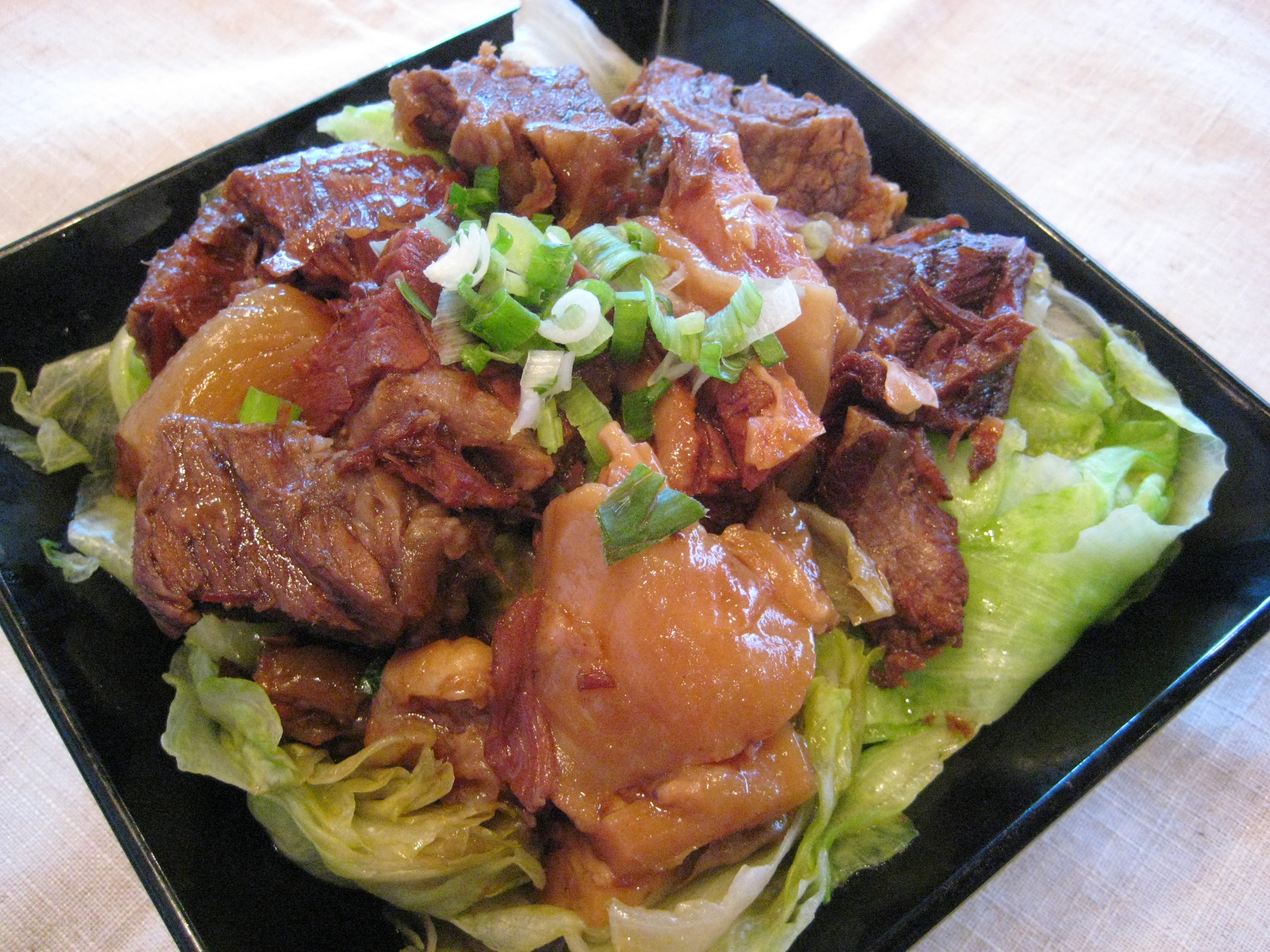 Order Lettuce with Beef Brisket 淨生菜牛腩 food online from Street Food Cafe store, San Mateo on bringmethat.com