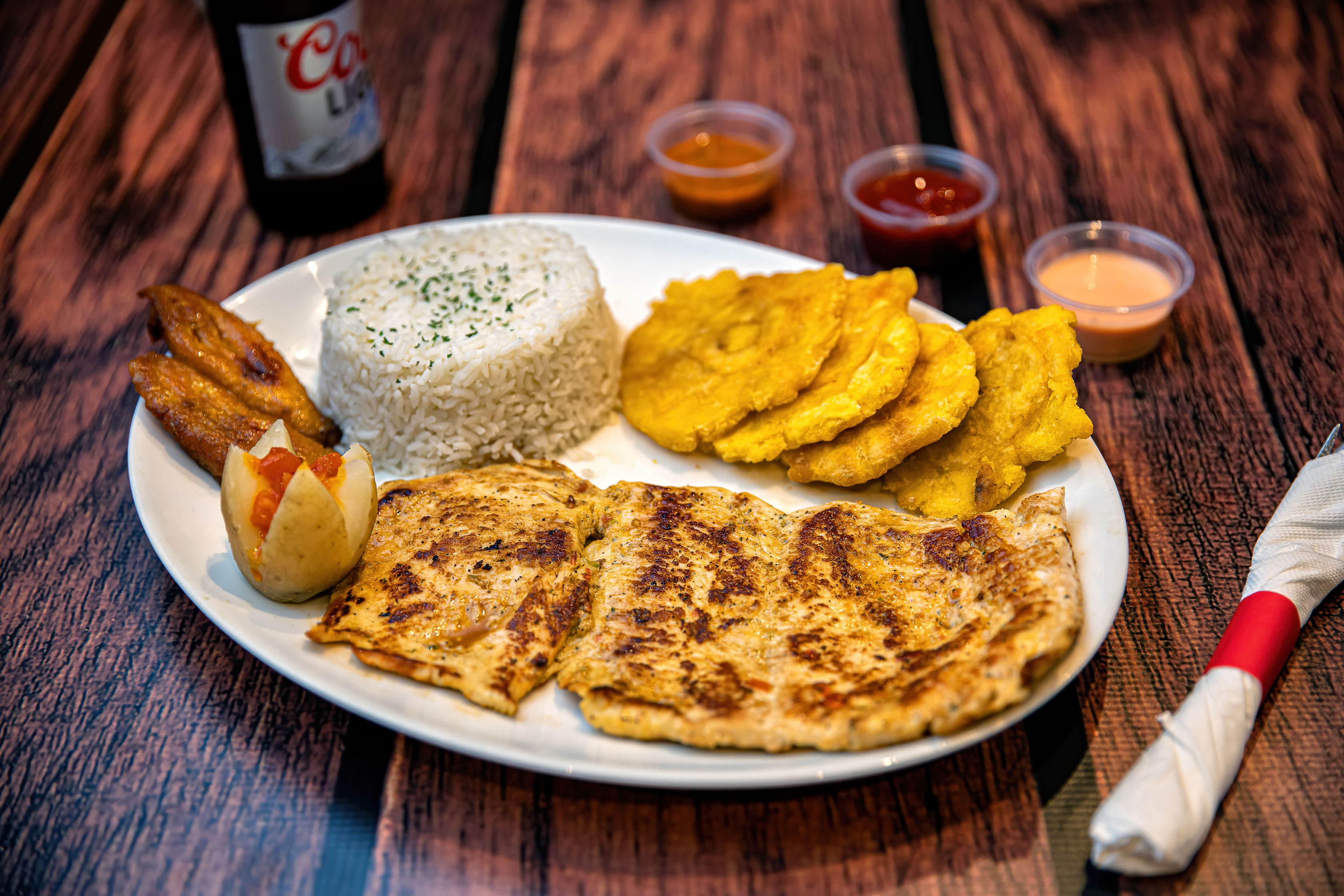 Order Pechuga a la Plancha food online from Noches De Colombia store, Randolph on bringmethat.com