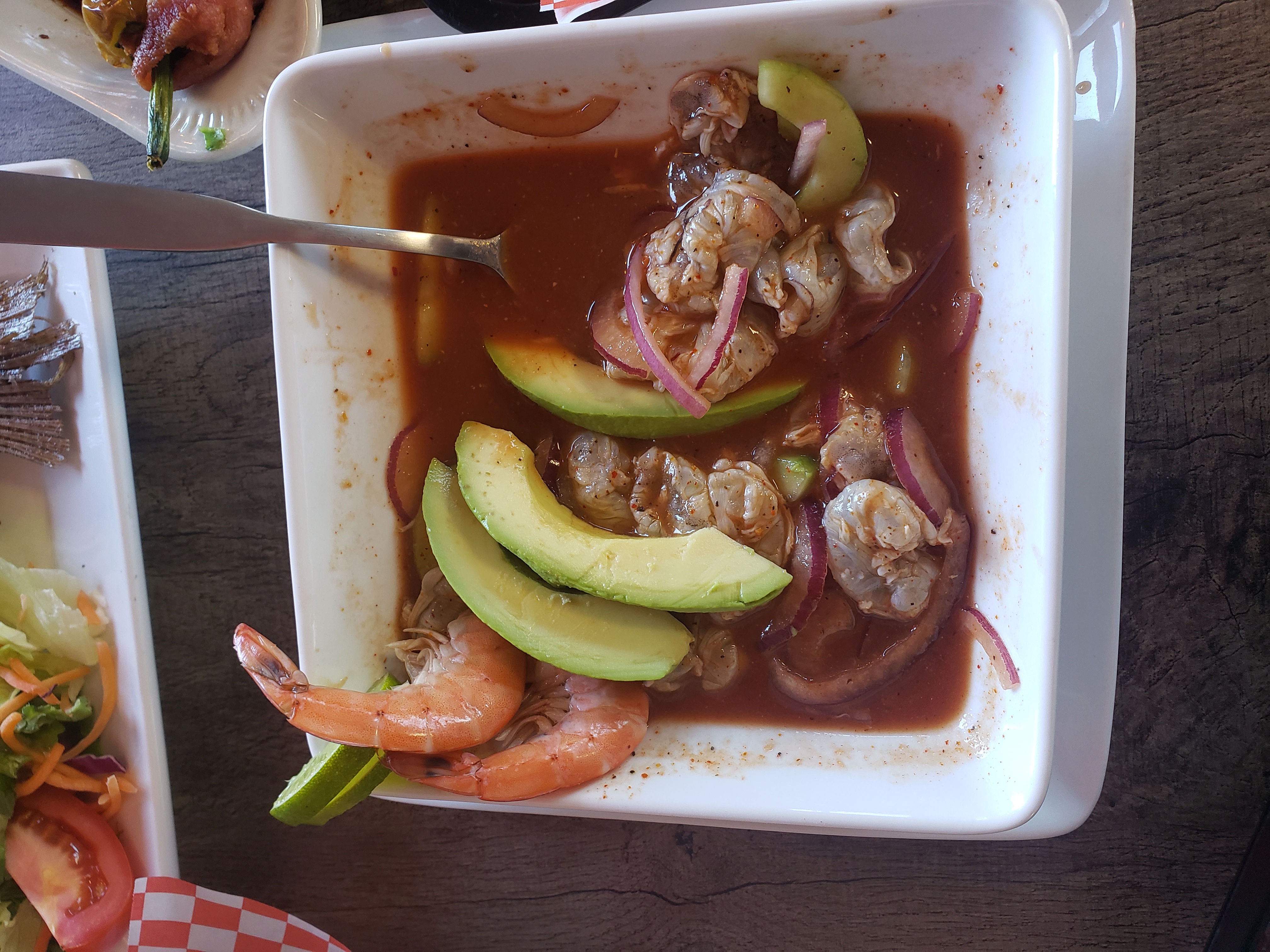 Order Aguachile Rojo Camaron food online from Tacos Lupe store, Mesa on bringmethat.com