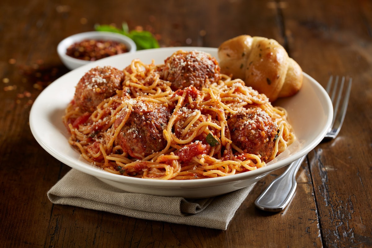 Order Jumbo Spaghetti And Meatballs food online from BJ's Restaurants & Brewhouse store, Foster City on bringmethat.com