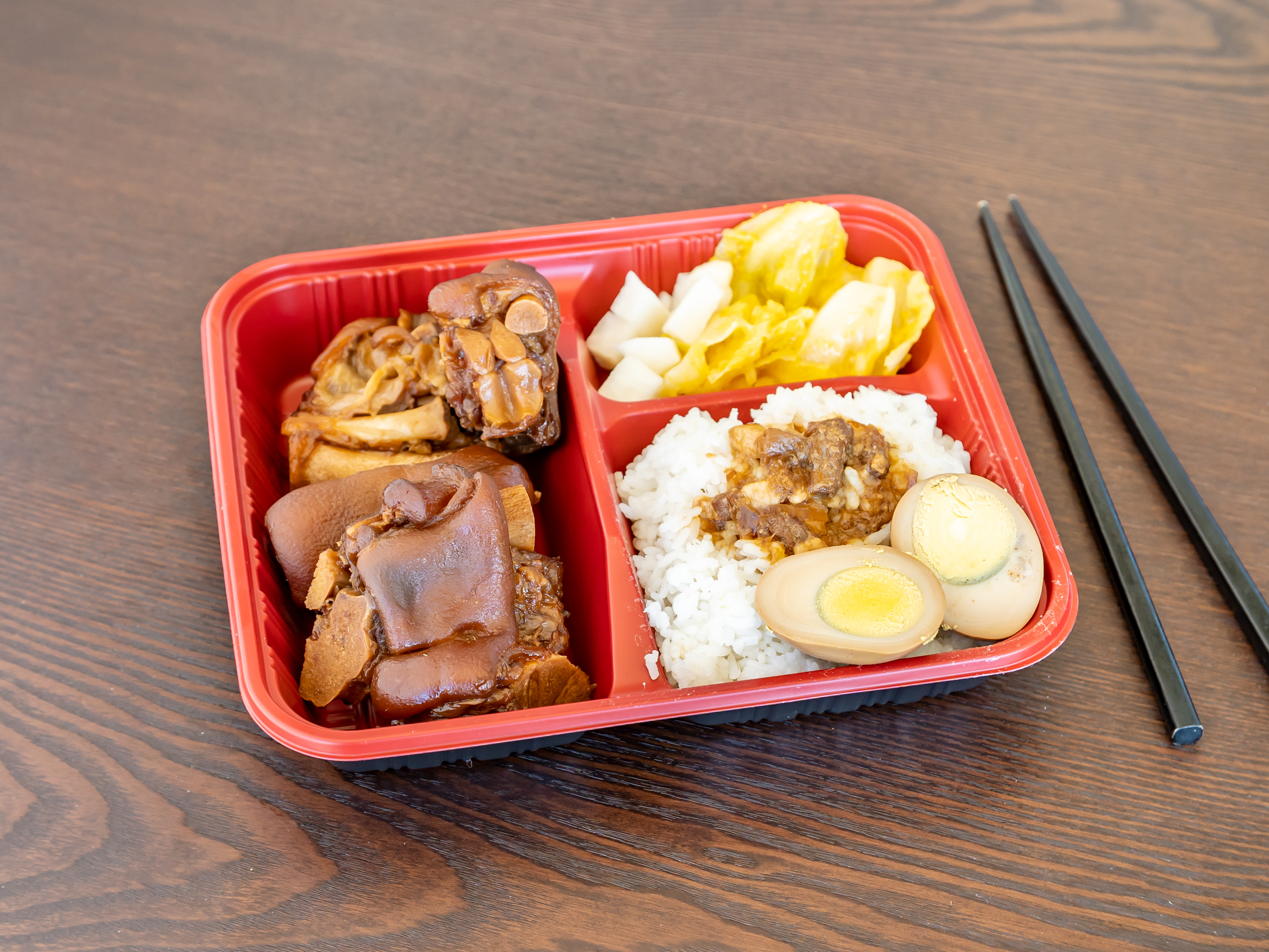 Order Hock Spices Bento Rice 五香豬腳飯便當 food online from Umami Bistro store, Rowland Heights on bringmethat.com