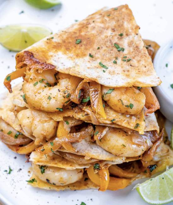 Order Shrimp Quesadilla Fajita food online from Cozumel Mexican Restaurant store, Brunswick on bringmethat.com