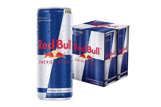 Order Red Bull 4 Pack food online from Lazy Dog Restaurant & Bar store, Peachtree Corners on bringmethat.com