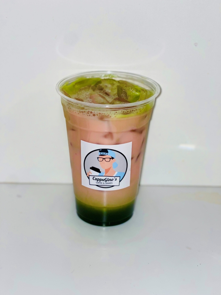 Order Strawberry Matcha Tea Latte food online from Cappugino Coffee And Shakes store, Milford on bringmethat.com