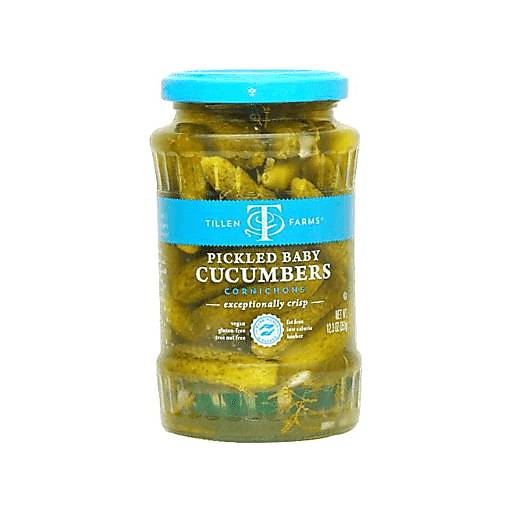 Order Tillen Farms Pickled Baby Cucumber 12.3oz food online from Everyday Needs by Gopuff store, Escondido on bringmethat.com