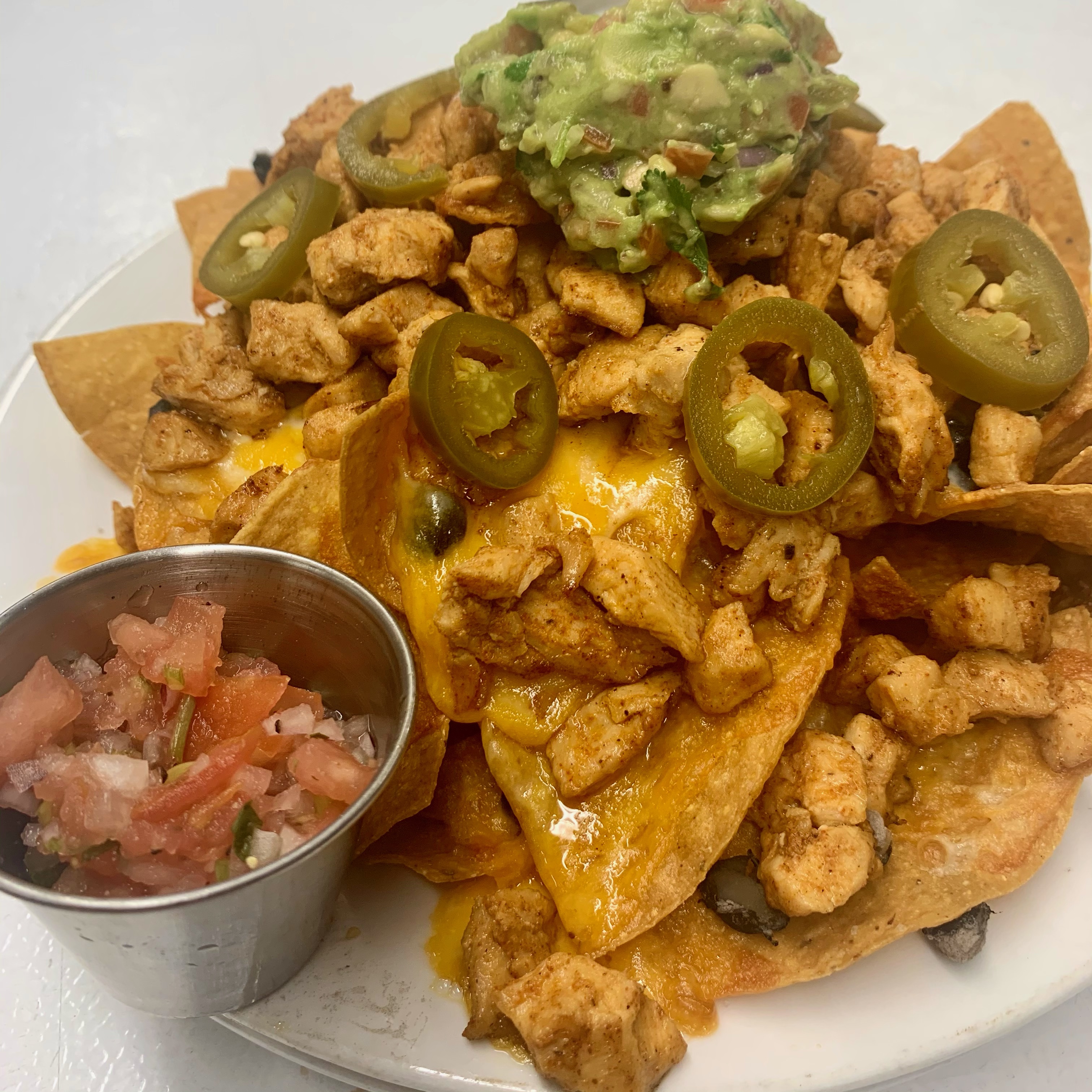 Order Grilled Chipotle Chicken Nachos food online from Home Base Bistro store, New York on bringmethat.com