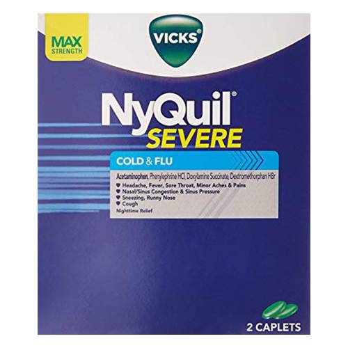 Order Vicks NyQuil Severe Cough, Cold & Flu Relief Liquicaps - 325 mg/2 Count food online from Bottle Shop & Spirits store, Los Alamitos on bringmethat.com