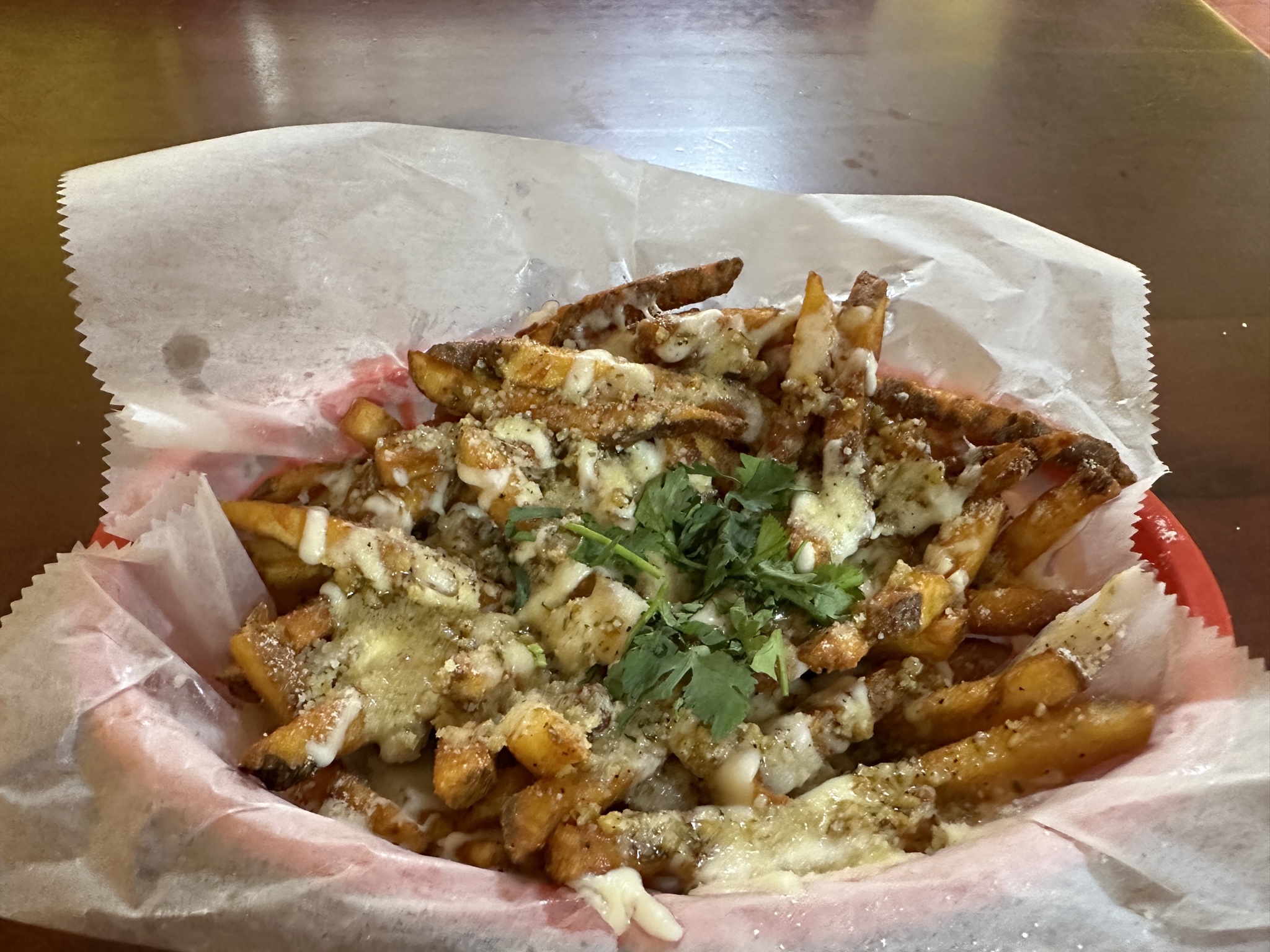 Order Small Garlic Parmesan Fries food online from Tacos And Wings store, Lyndhurst on bringmethat.com