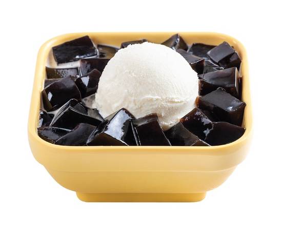 Order V5 - Grass Jelly & Vanilla Ice Cream with Vanilla Frost 雪山涼粉配香草雪糕 food online from Sweethoney Dessert store, Alhambra on bringmethat.com