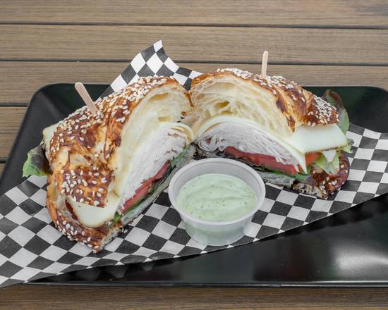 Order Chicken & Herb Sandwich food online from Chapters Cafe store, Carlsbad on bringmethat.com