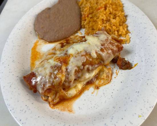 Order Kid Enchilada with rice and beans food online from Taqueria Puro Jalisco store, Pasadena on bringmethat.com